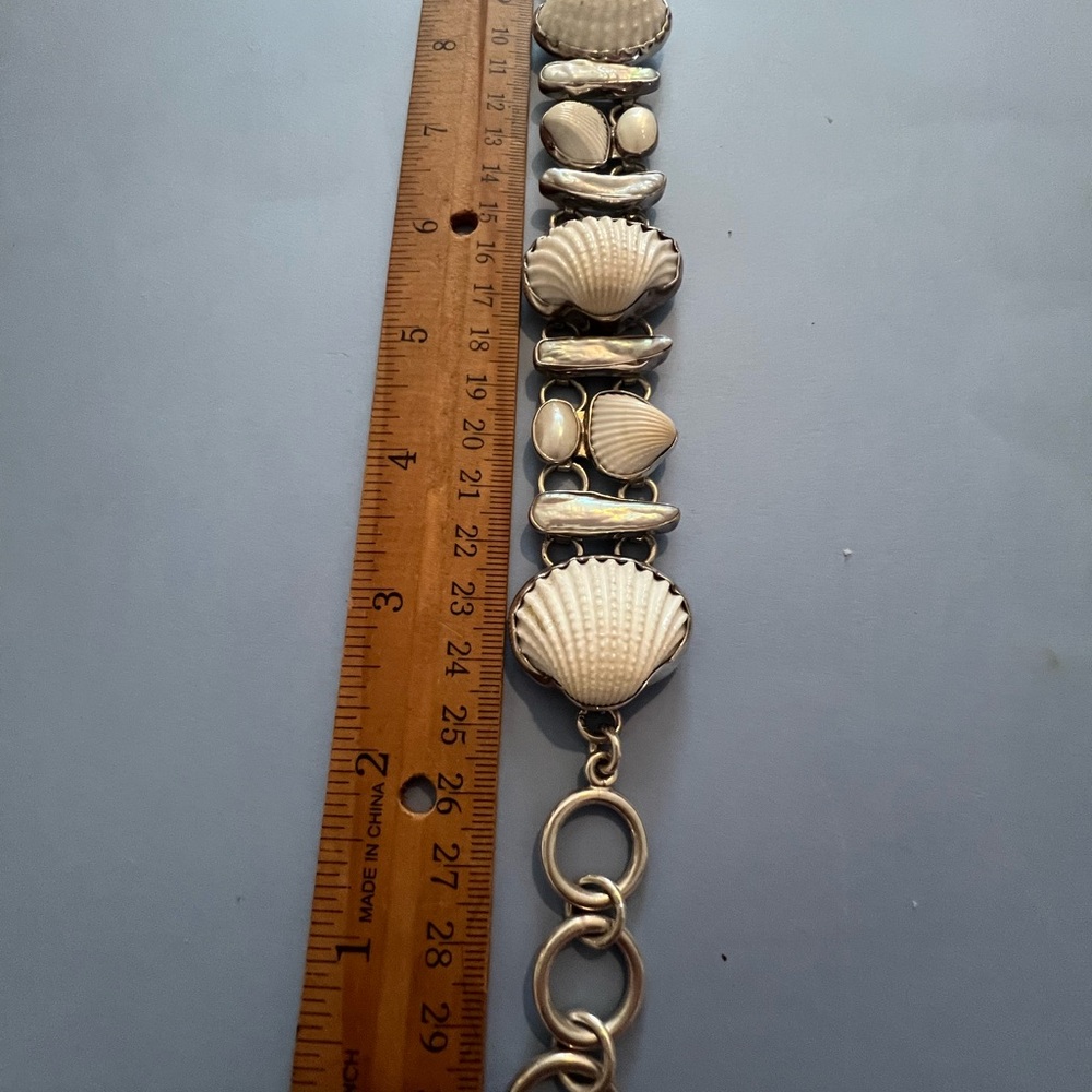 Charles Albert .950 Sterling Silver Shell Bracelet - Picture 7 of 8